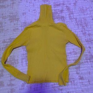 retro yellow turtle neck